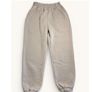 Comfrt Jogger Sweatpants Womens Medium Beige Fleece Lined Lounge Pants
